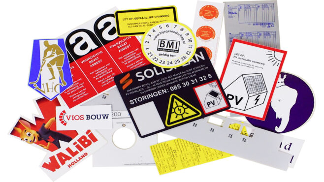 Kleurvaste zeefdruk stickers met verschillende ontwerpen